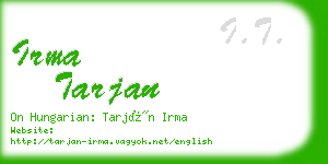 irma tarjan business card